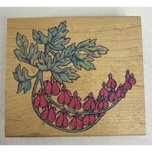Fire Lillies Flower Block Rubber Stamp Floral Card Making 3.75" x 3.10"